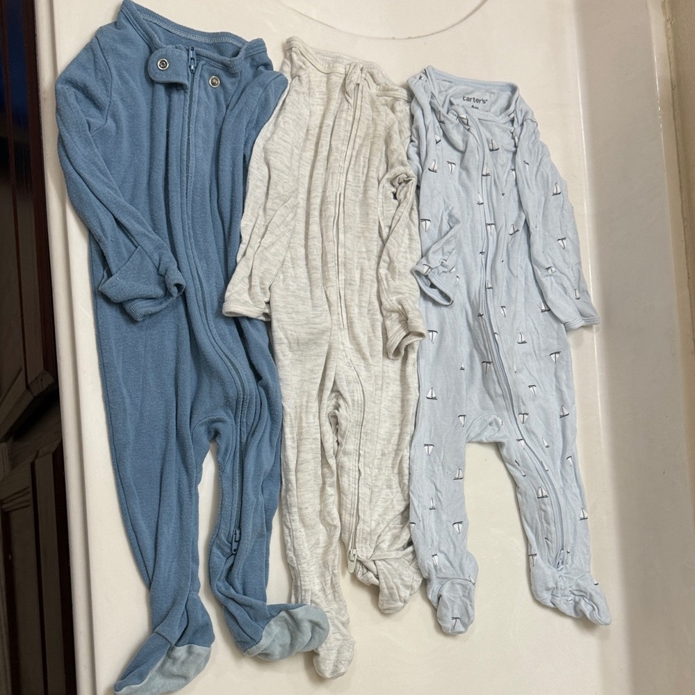 2-WAY ZIPPER CARTER’S AND CLOUD ISLAND Footed One-Piece Pajamas - 3-Pack Style